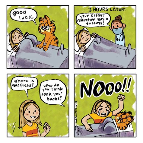 breast reduction memes|garfield breast reduction meme.